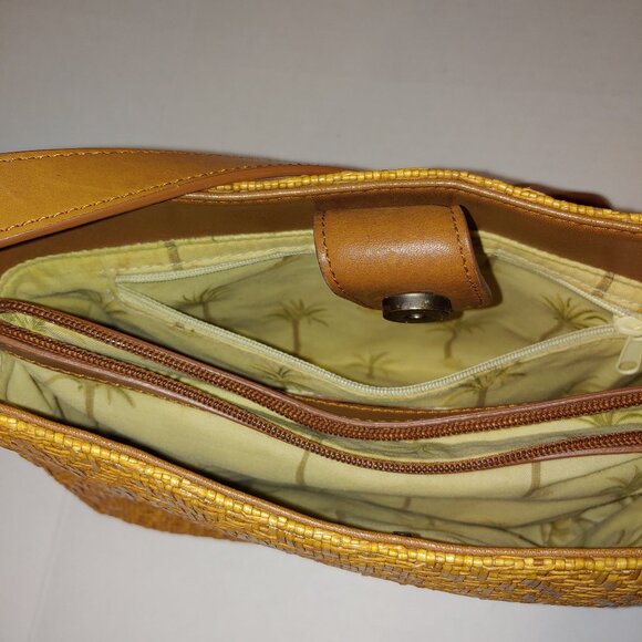 Fossil Basket Wave Woven Leather Handle Purse - Picture 8 of 12